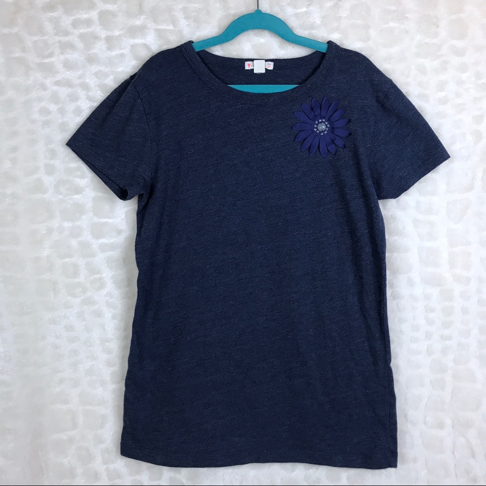 Crewcuts Dark Blue Short Sleeve Shirt Flower 16